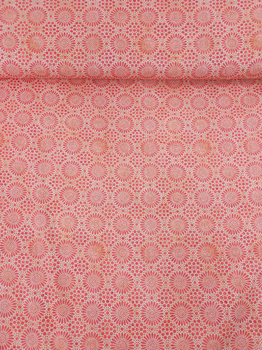 Pinky Coral Abstract Petal Spot 100% Cotton