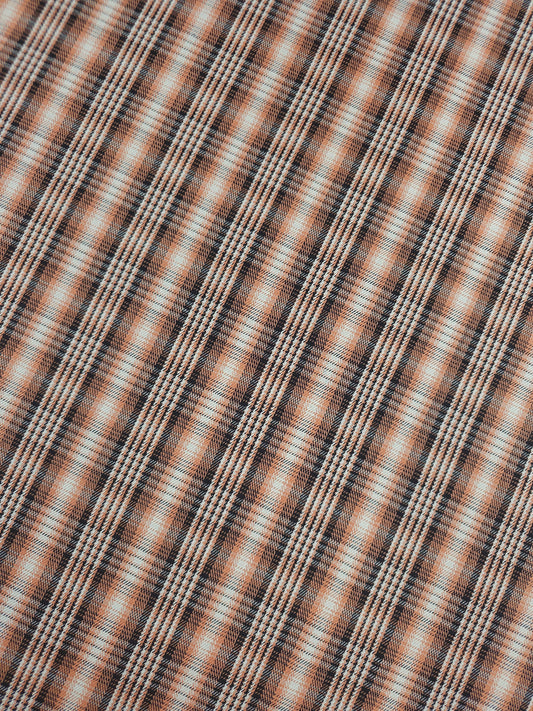 Peachy Rust Tartan Denim