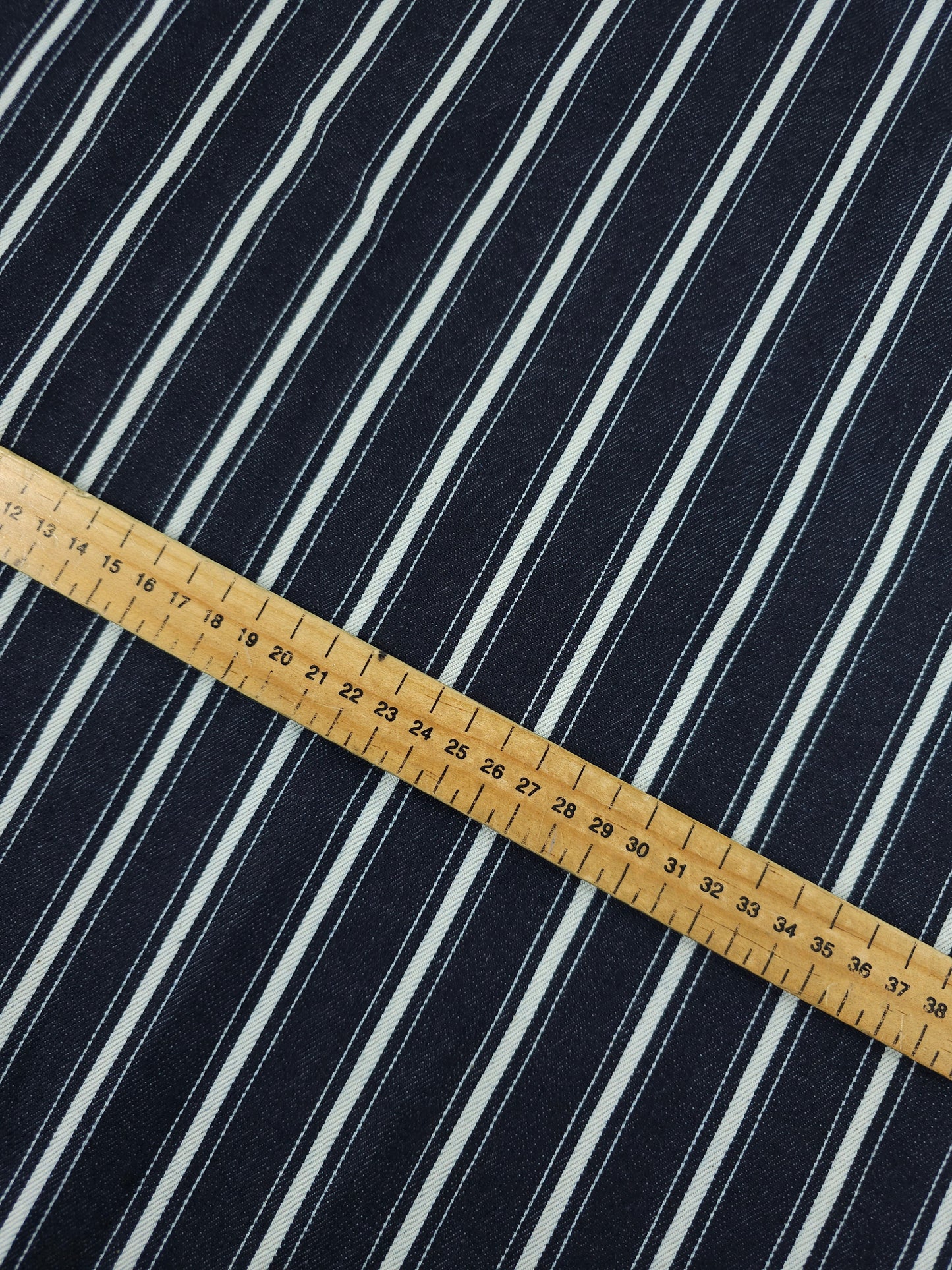 Indigo Navy Retro Stripe Denim