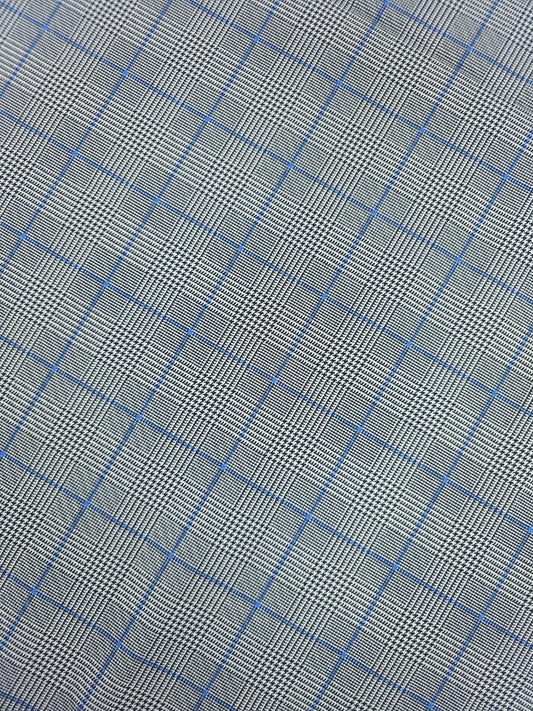Black/Blue Dogtooth Tartan Denim