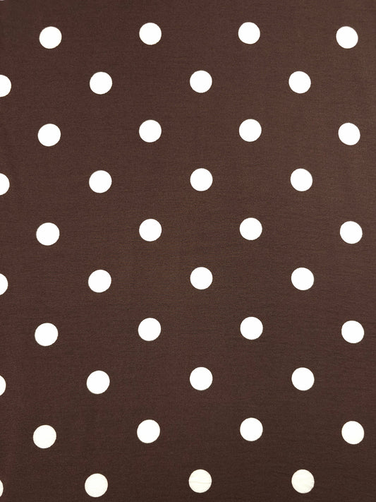 Brown/Ecru Polka Dot Modal Viscose Twill