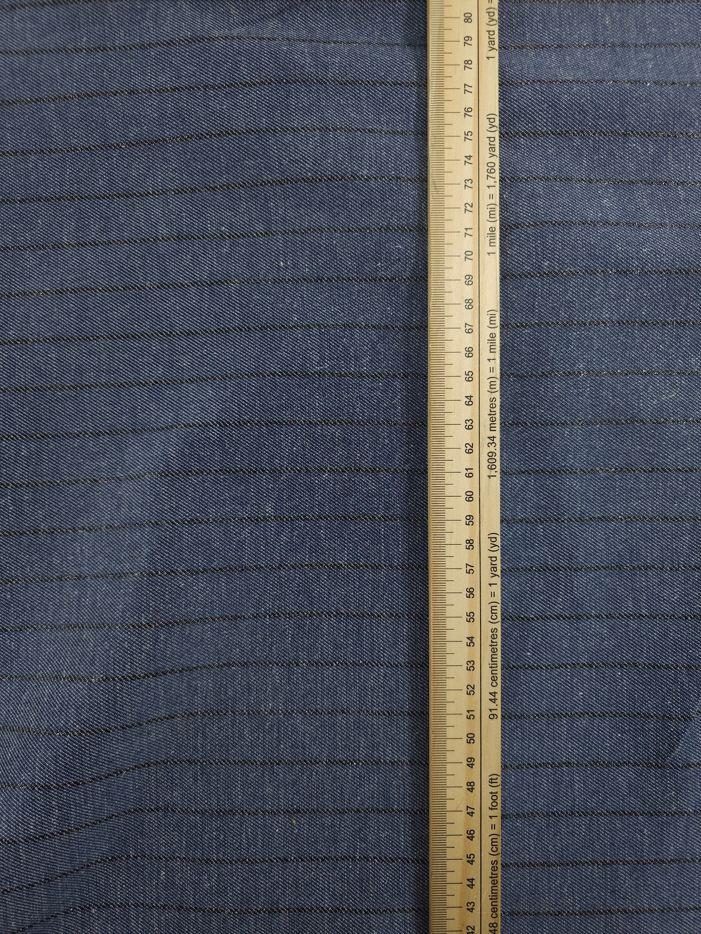 Blue/Grey Pinstripe Dressmaking Denim