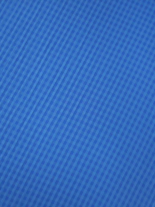 Cobalt Blue Gingham Viscose Cotton