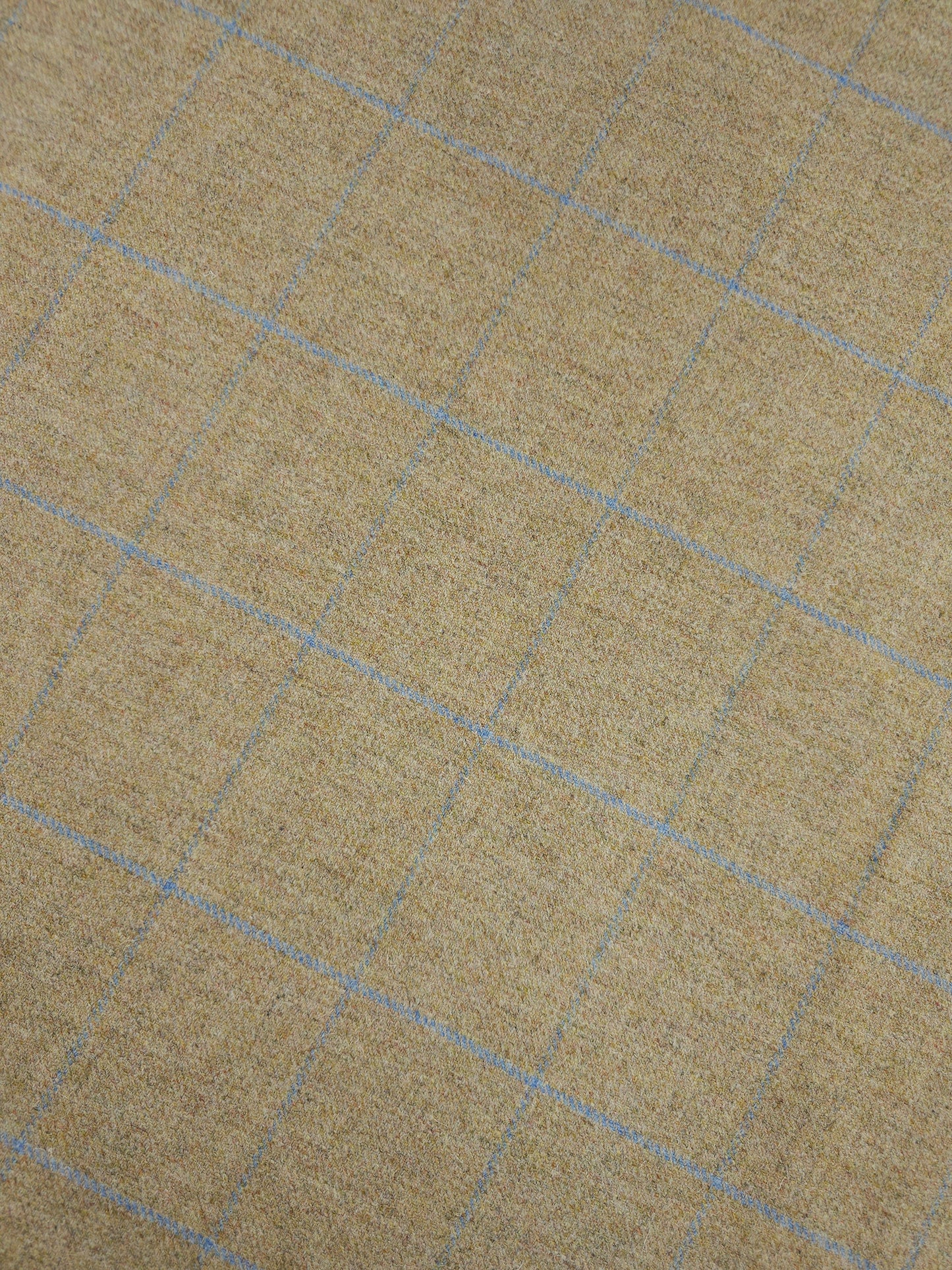Warm Beige/Blue Speckle Square Check Soft 100% Wool *ABRAHAM MOON*