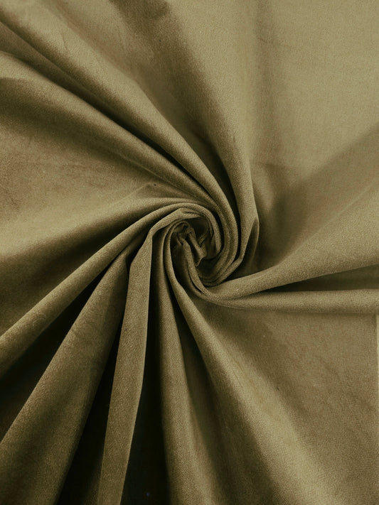 Moss Khaki Cotton Velvet