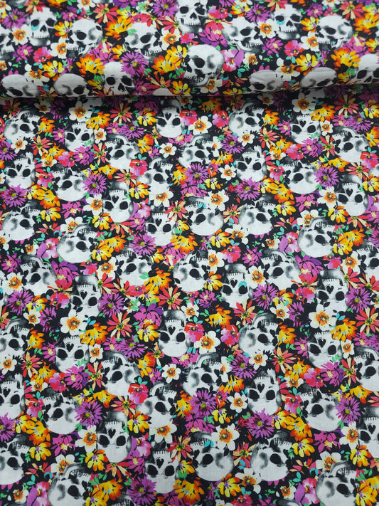 Floral Skull 100% Cotton