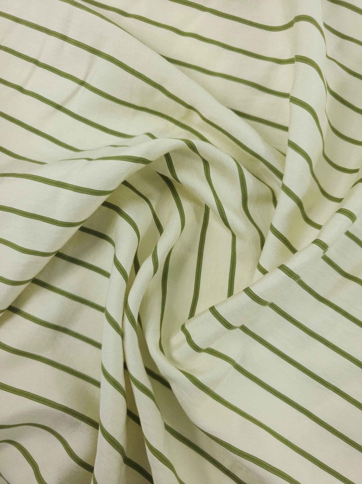 Sage/Ivory Stripe Cotton Viscose