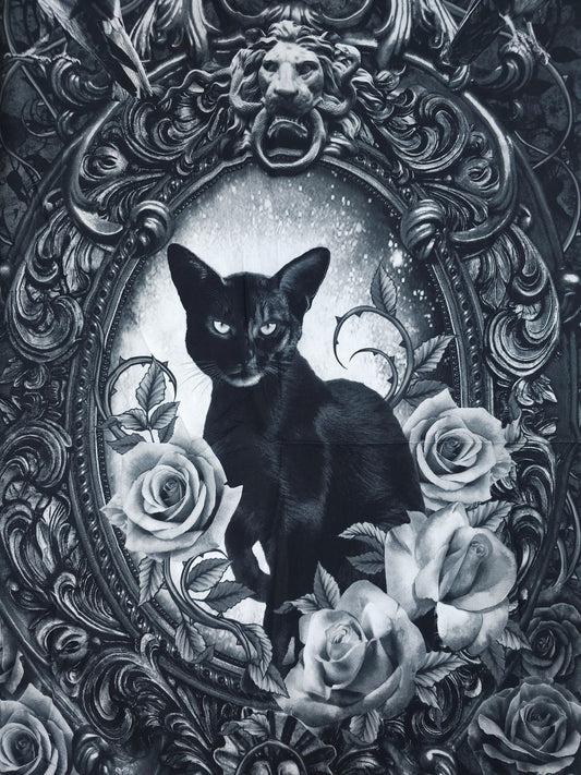 Majestic Cat Frame 100% Cotton - 55cm Panel