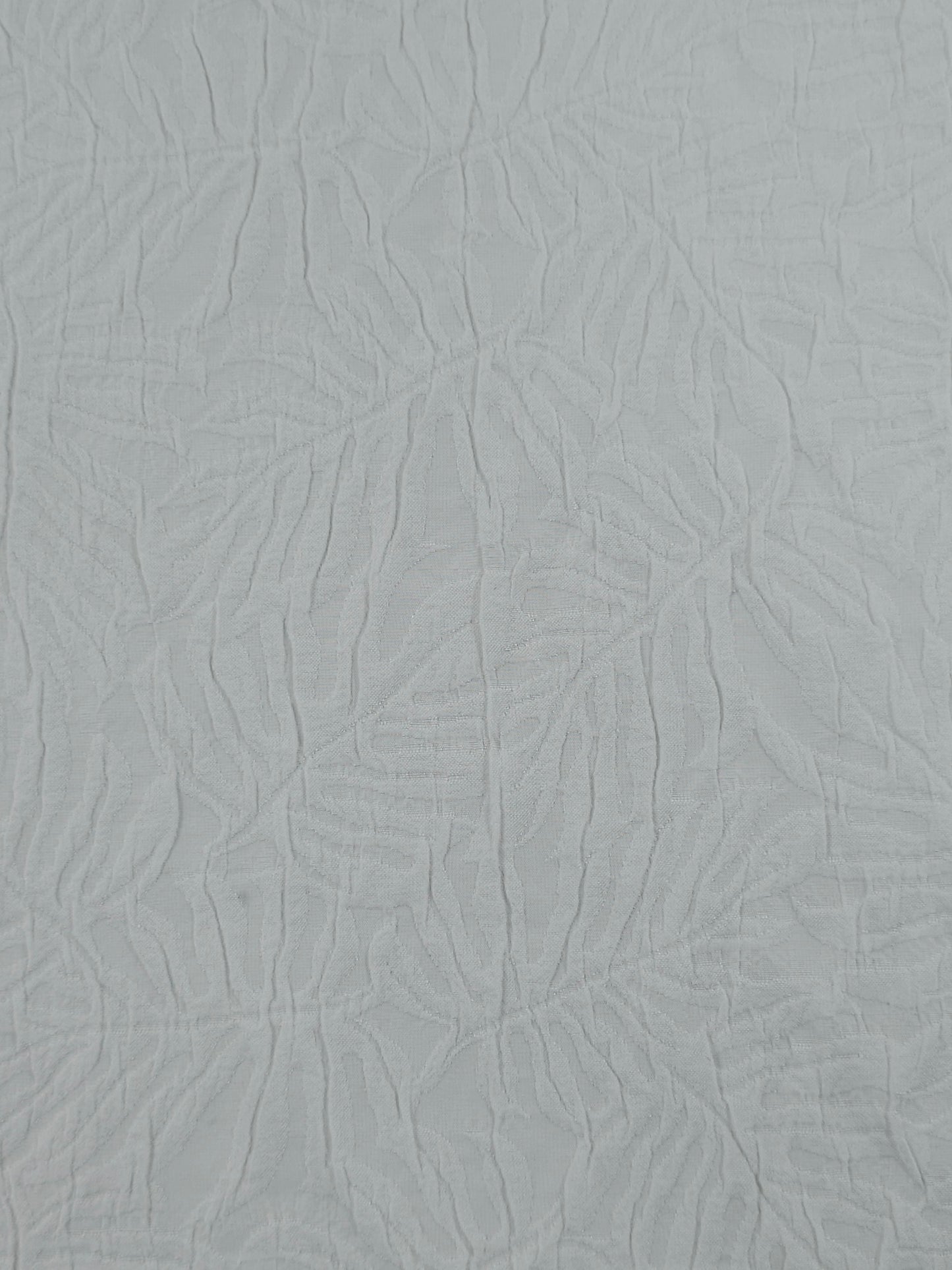 White Embossed Palm Leaf Poly Cotton Stretch