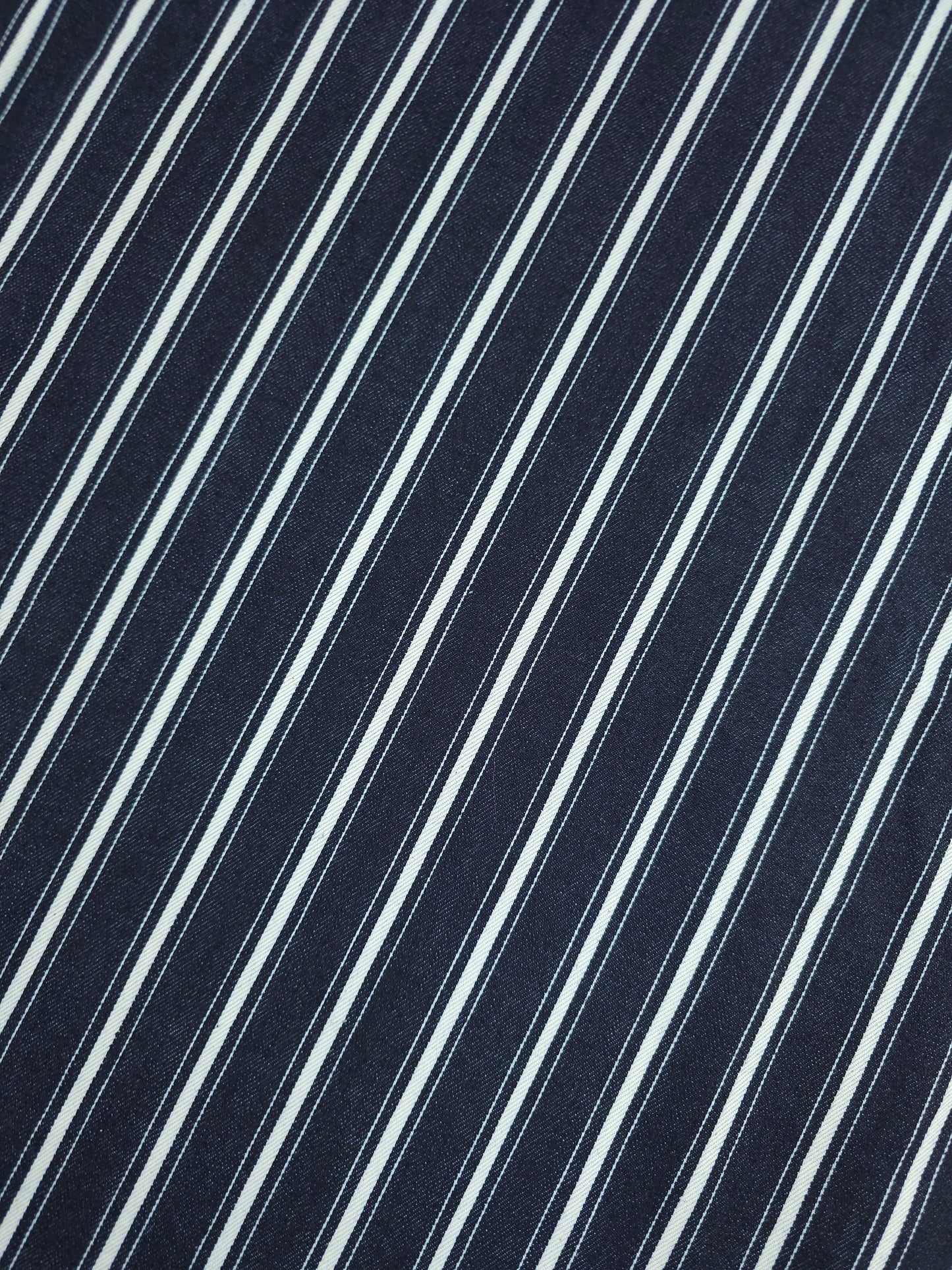 Indigo Navy Retro Stripe Denim