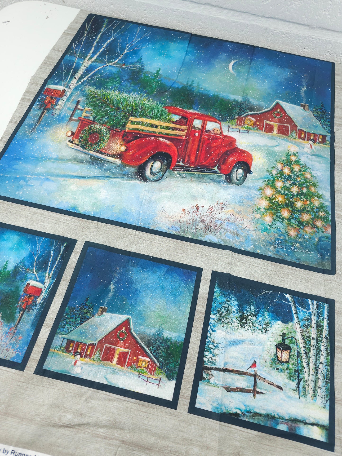 Snowy Holiday Trip 100% Cotton - 60cm Panel
