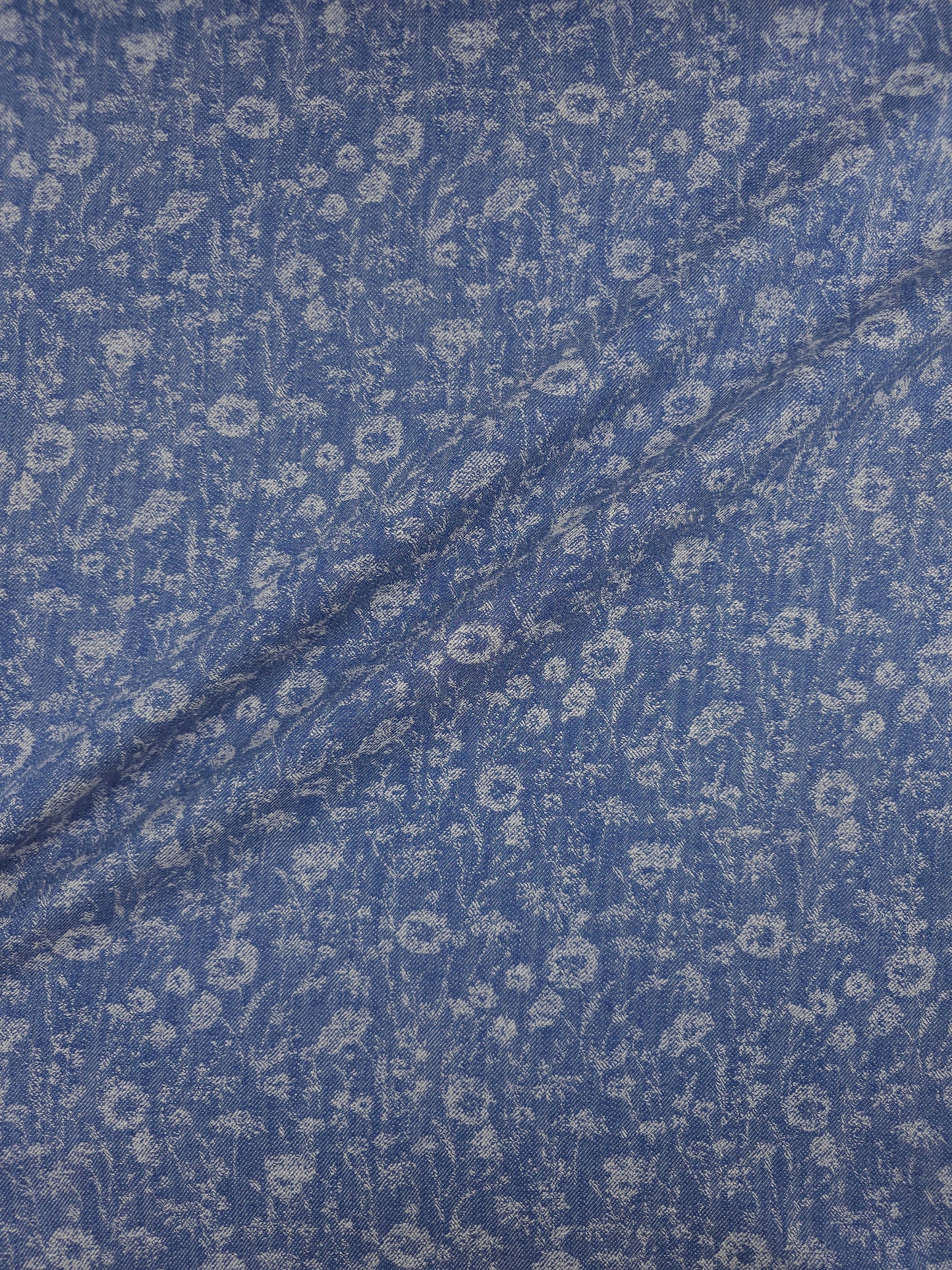 Floral Jacquard Cotton Mix Chambray