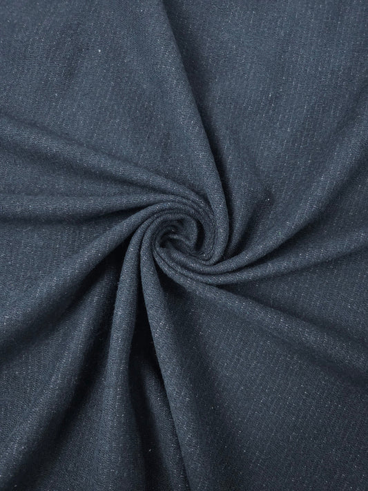 Charcoal Black Pinstripe Loopback Terry