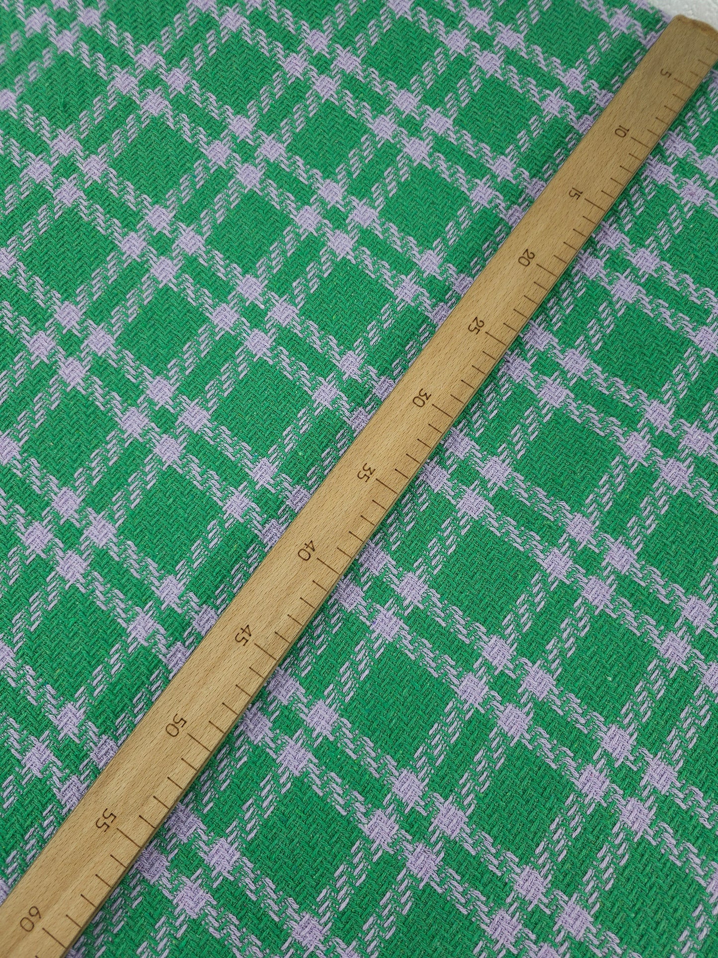 Green/Lilac Tartan Boucle