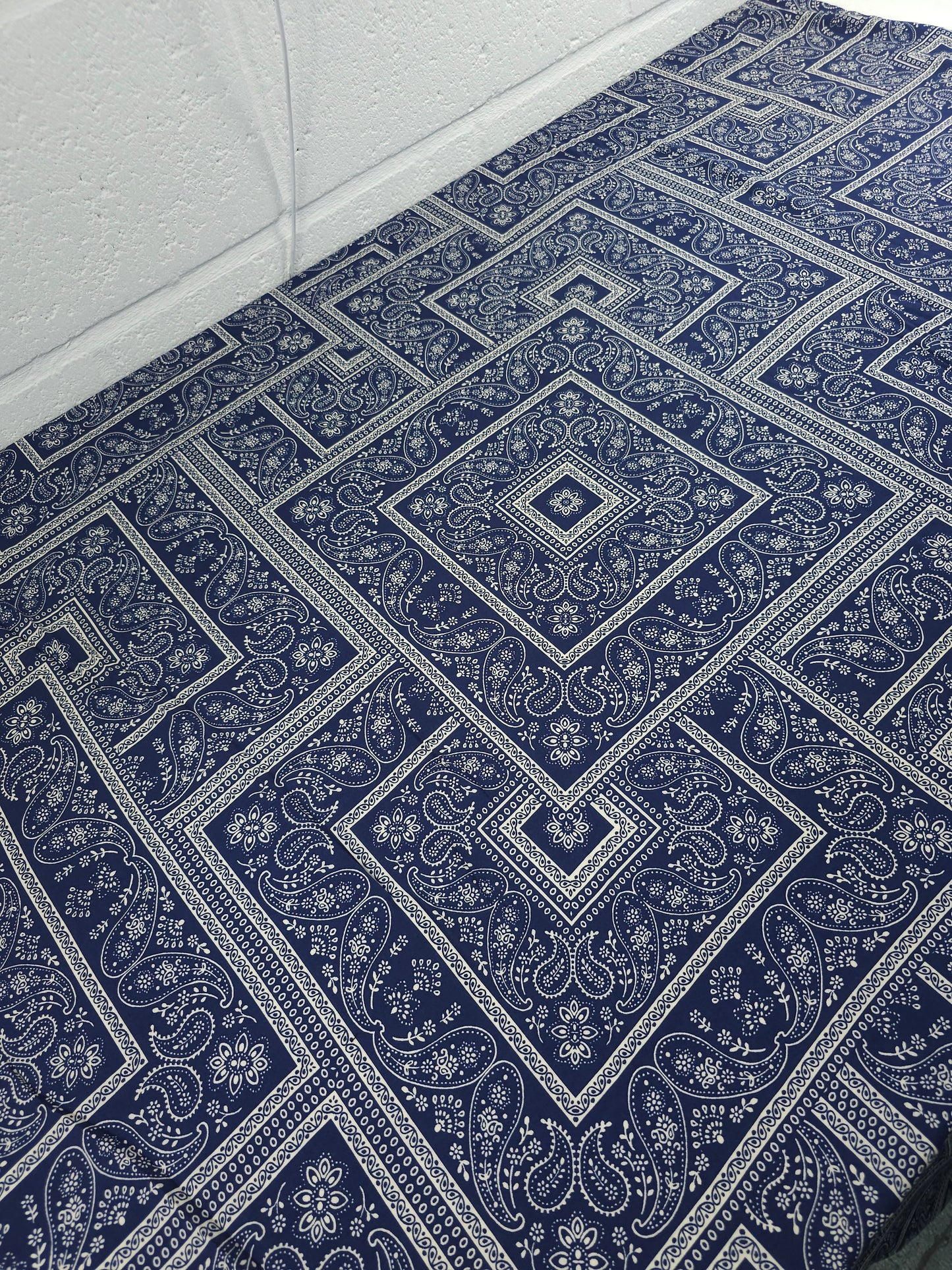 Navy/Ivory Bandana Square Viscose Challis