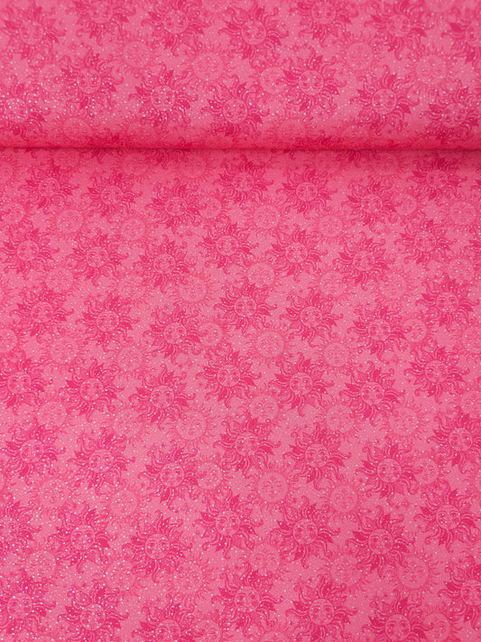 Candy Pink/Silver Celestial Skies 100% Cotton