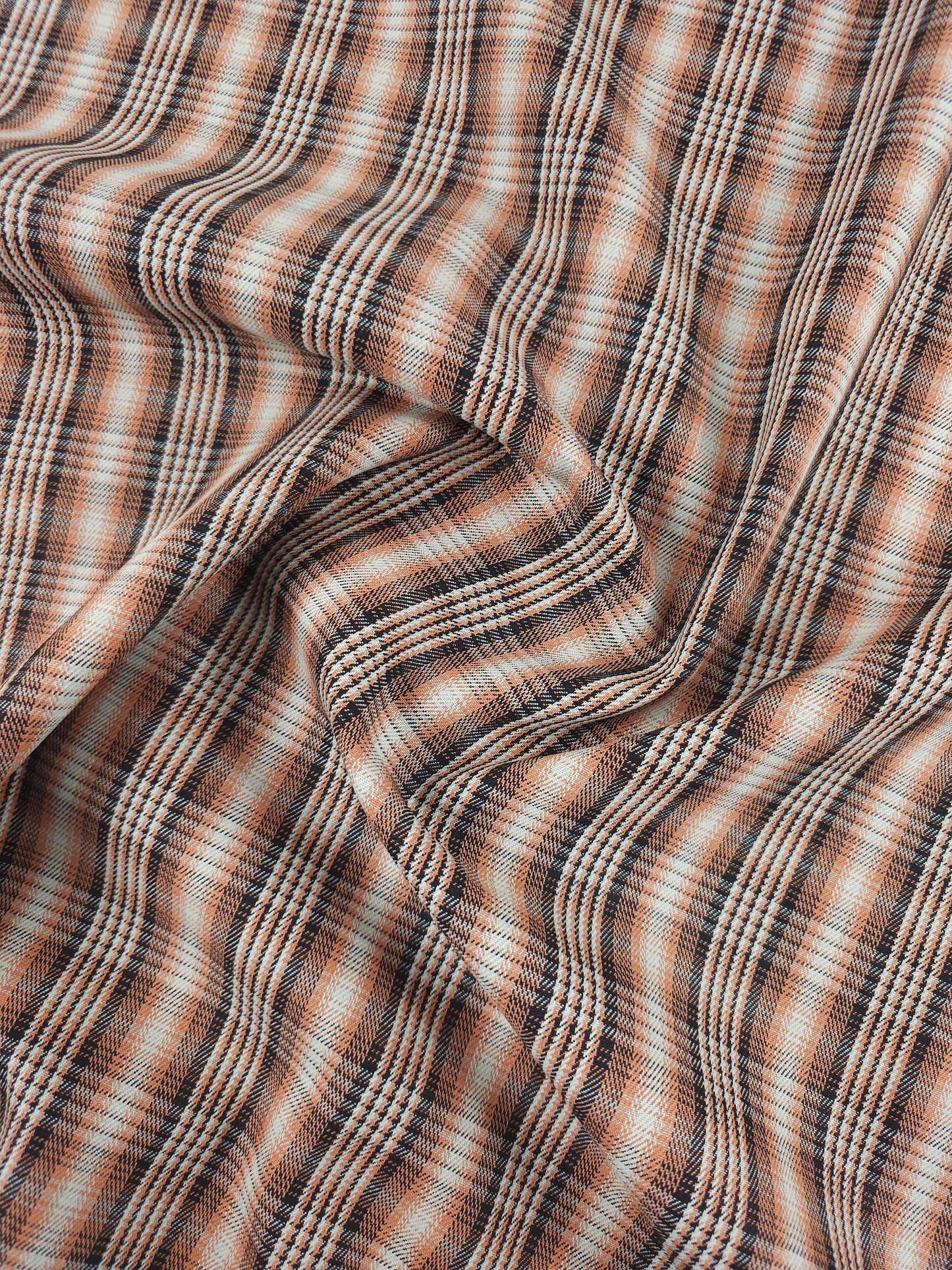 Peachy Rust Tartan Denim