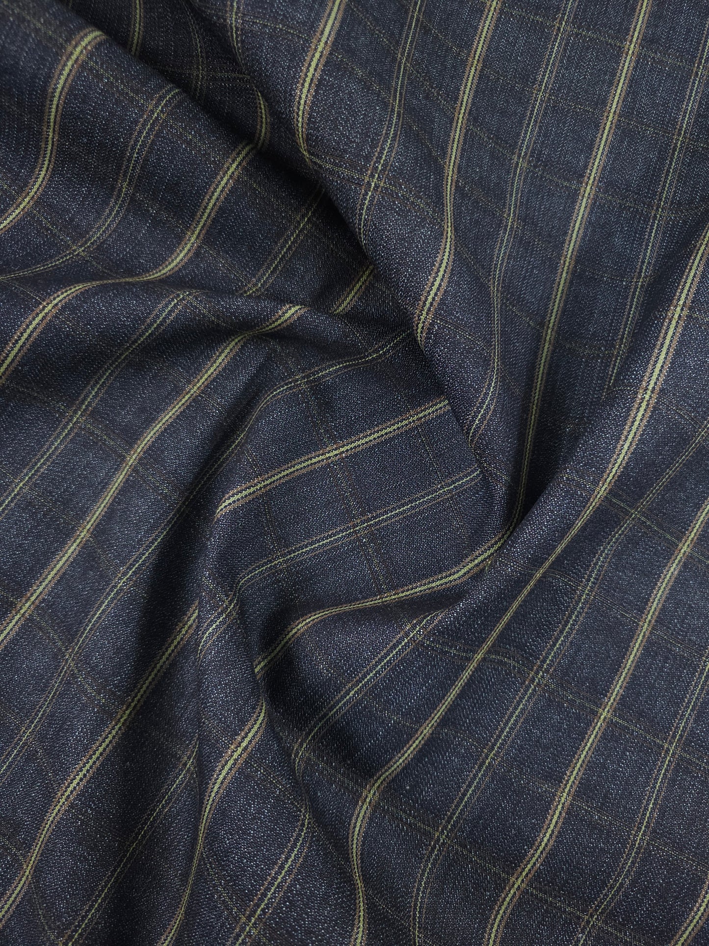 Vintage Retro Square Check Denim