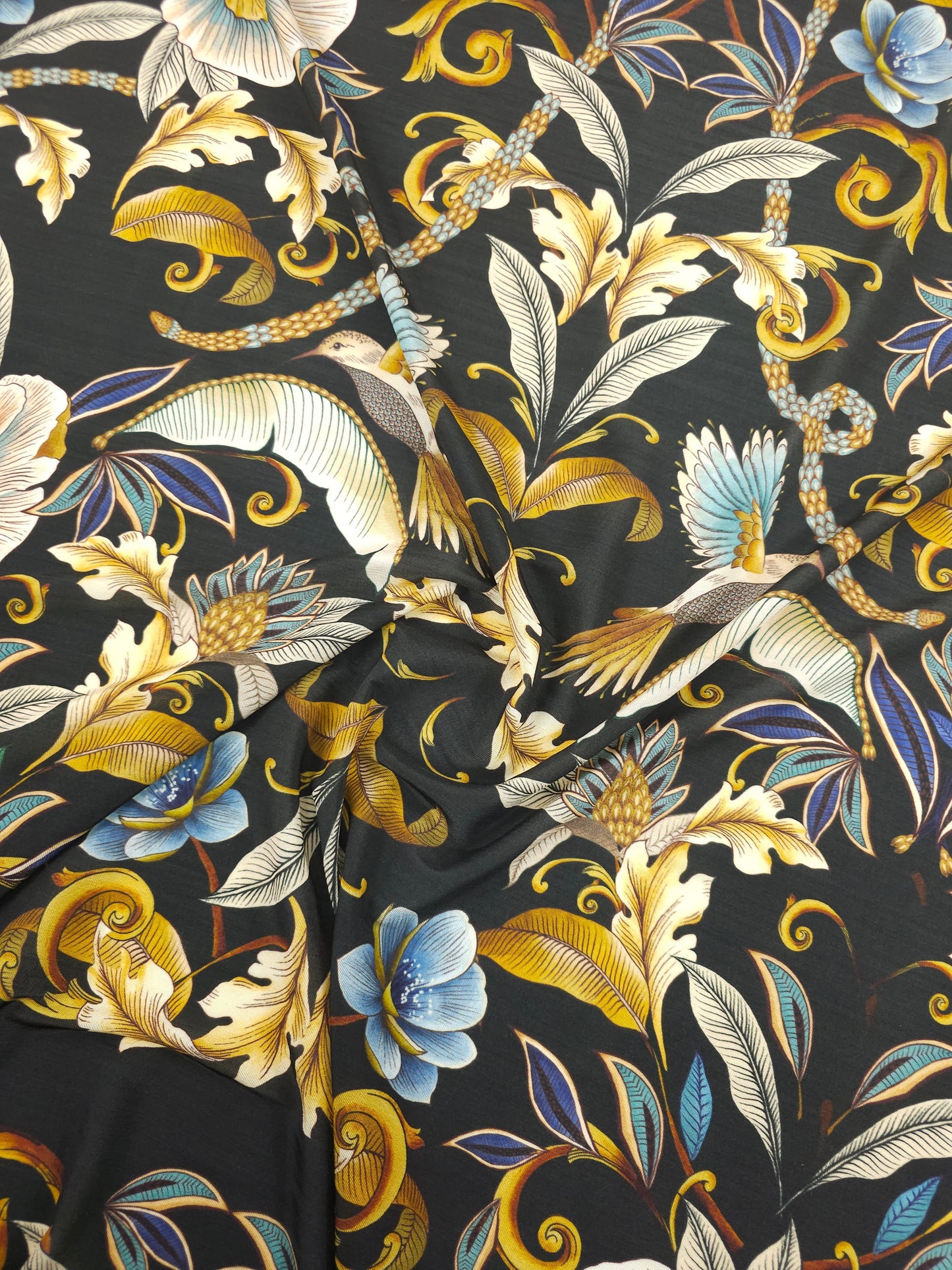 Majestic Bird Floral Slinky Rayon Jersey *FARM RIO*