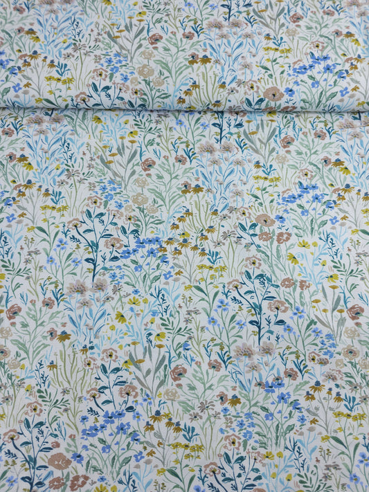 Muted Floral Meadow 100% Cotton