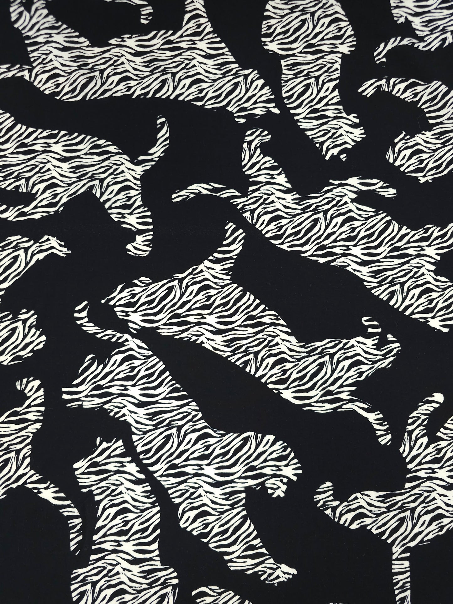 Black/Off-White Abstract Leopard Viscose Challis