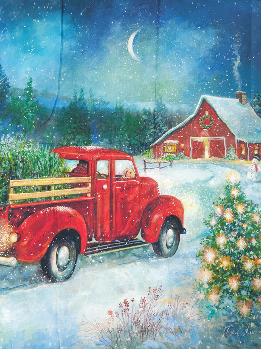 Snowy Holiday Trip 100% Cotton - 60cm Panel