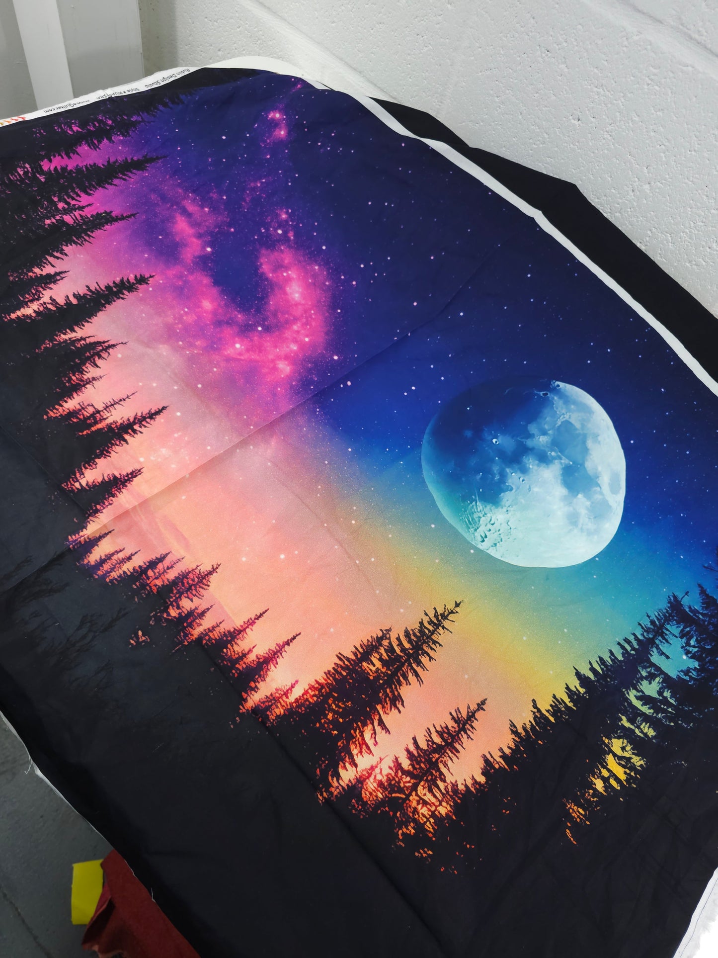 Full Moon Northern Lights Forest - 75cm Panel