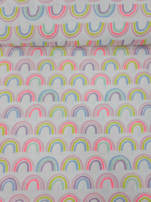 Neon/Pastel Rainbow 100% Cotton 106" *EXTRA WIDE*