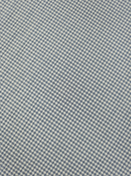 Grey/Cream Mini Gingham Crinkle Poly Cotton