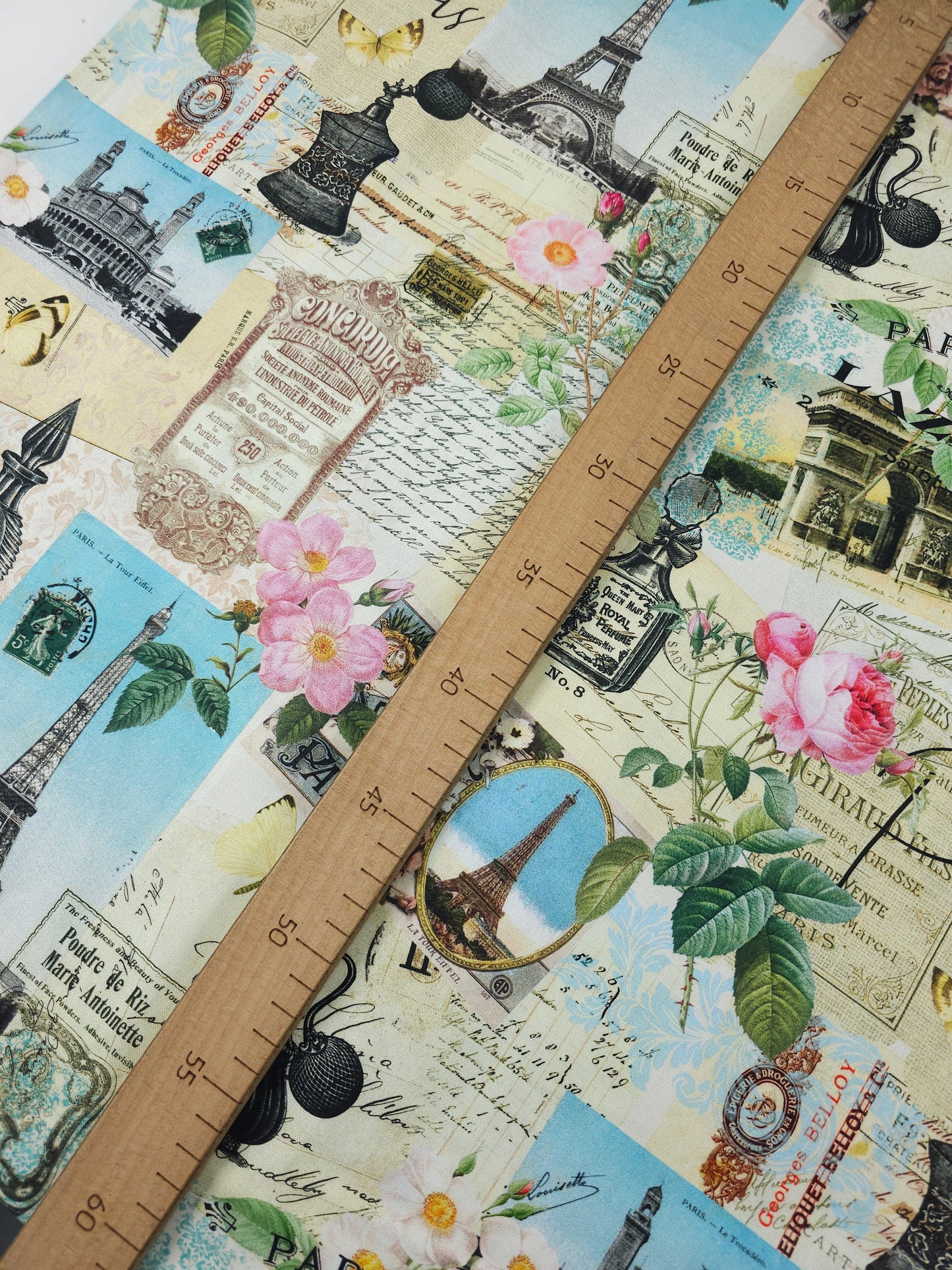 Belle Fleur Paris Collage 100% Cotton