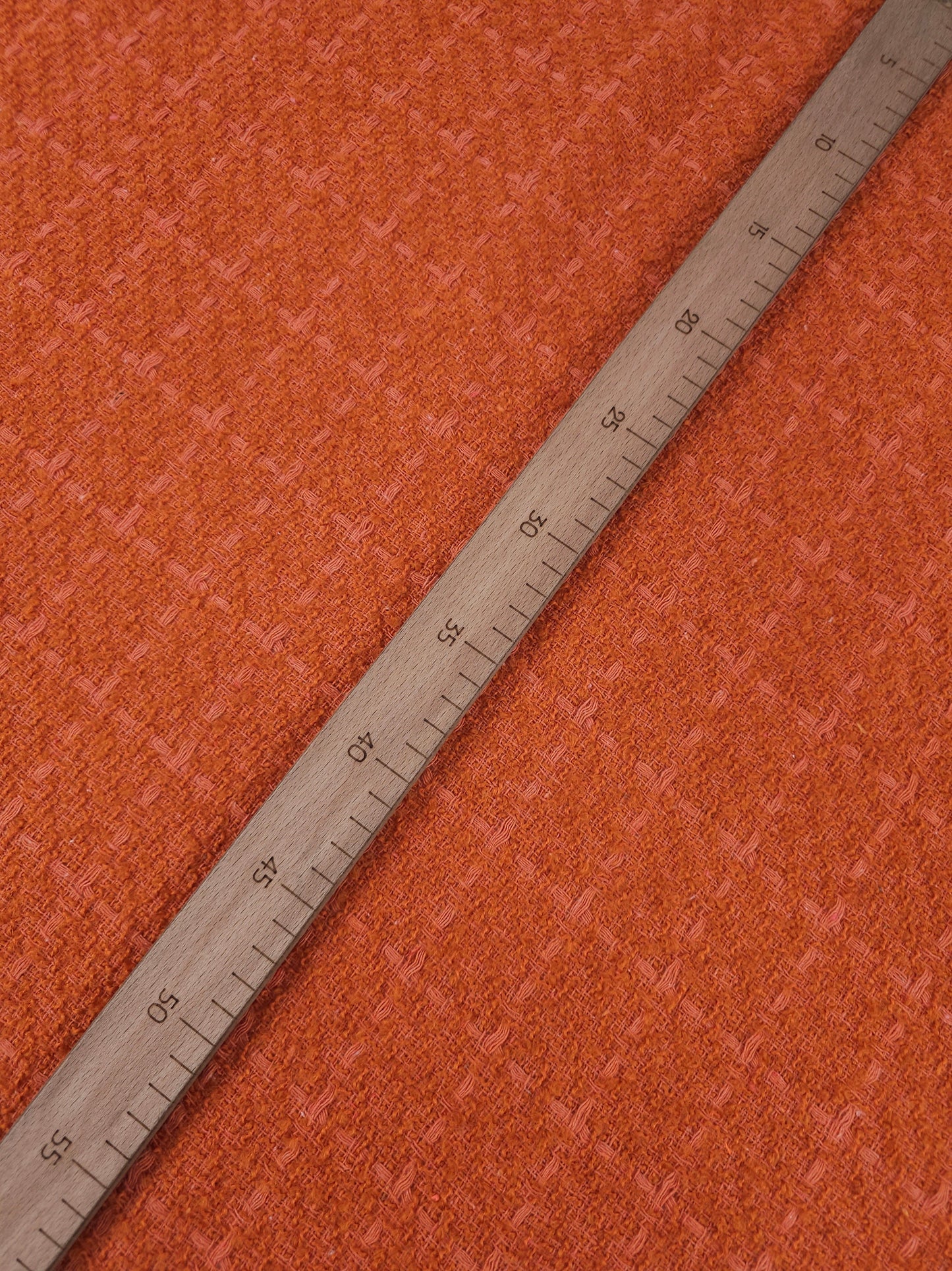 Orange/Coral Square Check Boucle