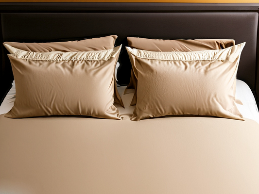 Light Fawn Beige Fitted Sheet - 100% Percale Cotton