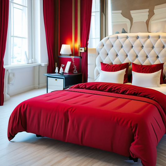 Red Duvet Set - 100% Percale Cotton